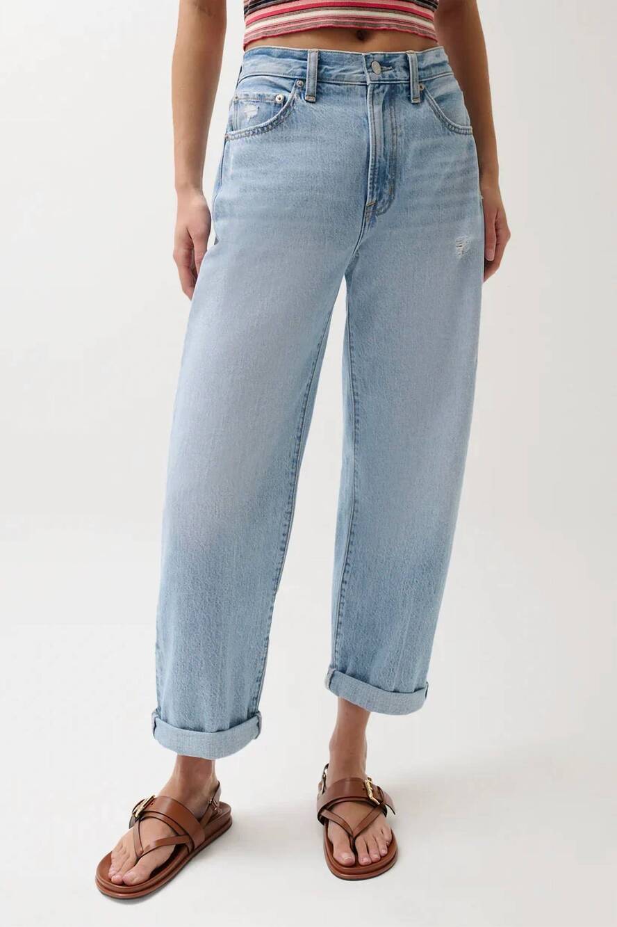 NEW PISTOLA donny rolled hem boyfriend jeans in old blues